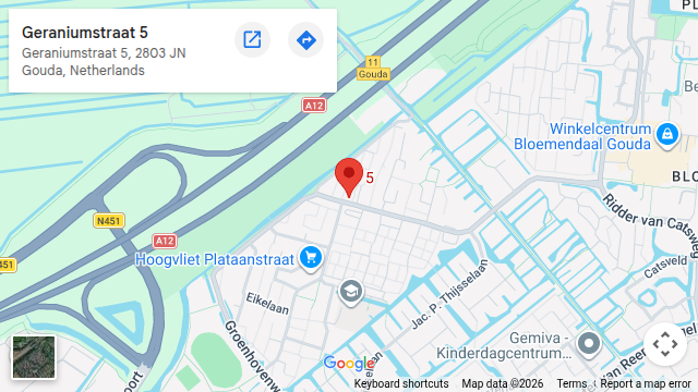 Locatie van Autorijschool Sediki op de kaart: Geraniumstraat 5 in Gouda
